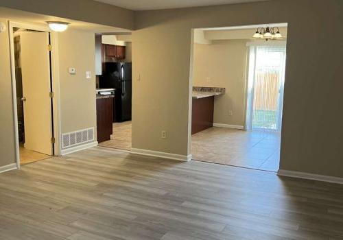 Living room with plank flooring